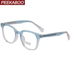 Модные оптические очки Peekaboo, оправа для женщин, прозрачные линзы, Мужские квадратные очки ручной работы, TR90, украшение с заклепками, синий, серый цвет