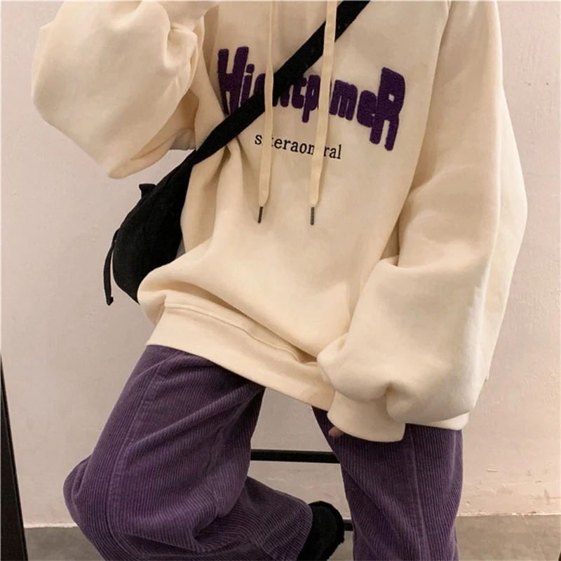 

Women's Fashion Casual Loose Letter Print Hooded Long Sleeve Sweater