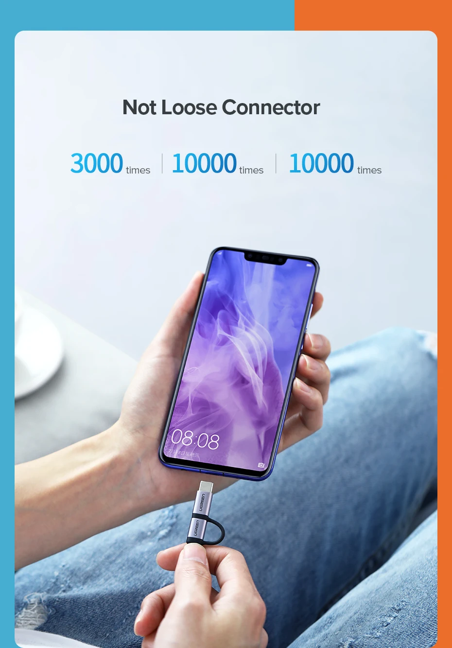 Ugreen usb type-C кабель для samsung Galaxy S10 S9 2 в 1 быстрый Micro USB кабель для зарядки и передачи данных мобильный телефон USB зарядное устройство Шнур