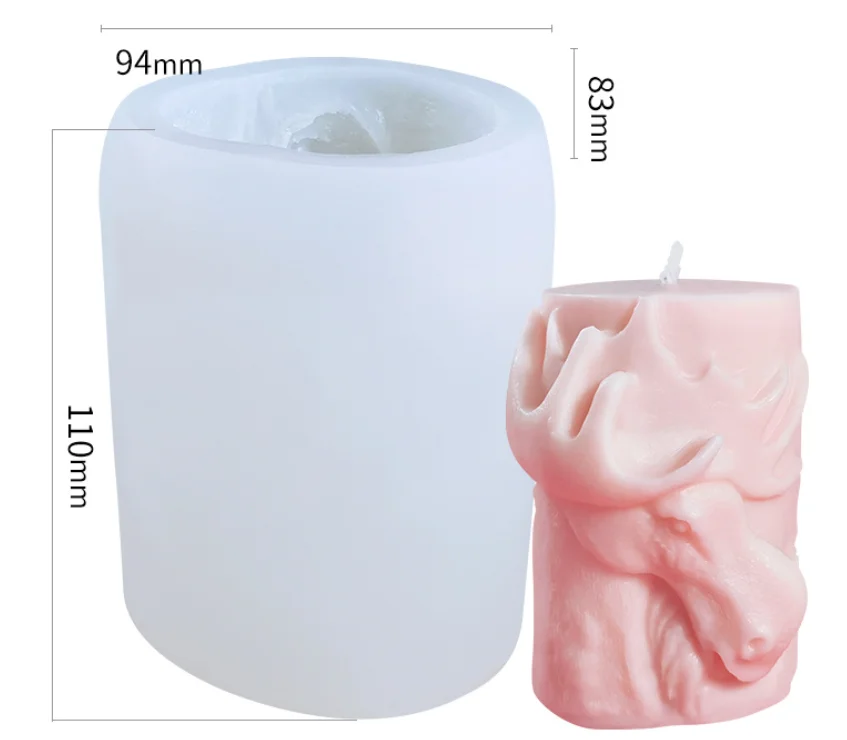 

DIY Silicone Epoxy Resin Candle Epoxy Mold Crafts Souvenir Cartoon Animals Black Bear Elk Wolf Shape Decorative Accessories