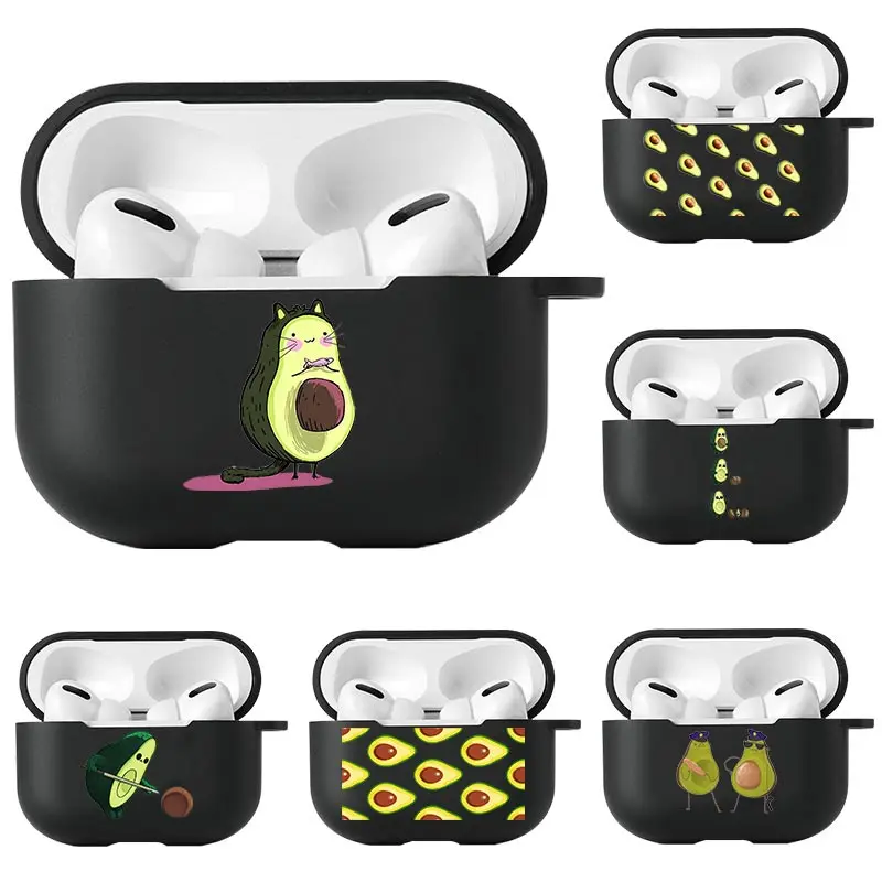 

Funny Avocado Wireless Bluetooth Headphones Black Cover For Apple Air Pods Pro Funda Earphone Case For AirPods Pro Cases