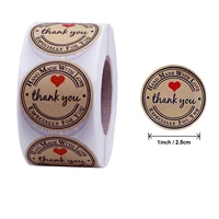 50pcs round natural kraft handmade stickers scrapbooking for package adhesive thank you sticker seal labels stationery