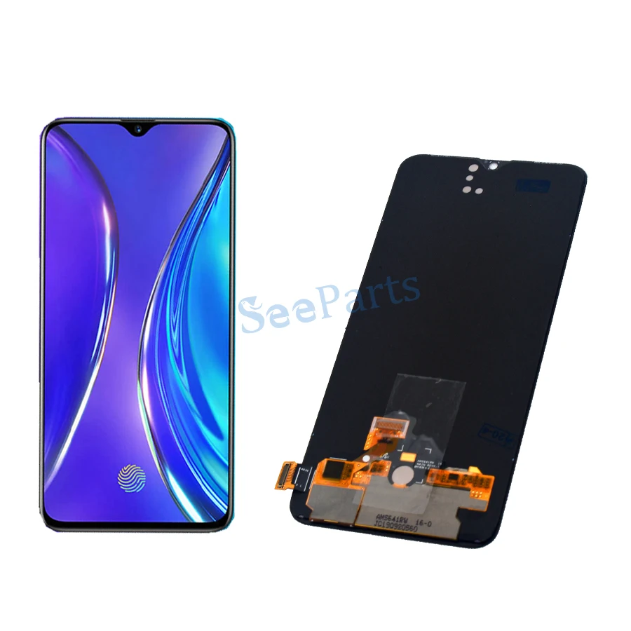 super amoled for oppo realme x2 lcd display touch screen digitizer assembly replacement 6 4 for oppo realme x2 rmx19911993 lcd free global shipping
