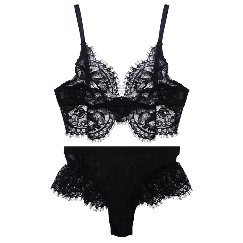 Оптовая продажа Для женщин кружева сексуальный комплект с бюстгальтером и