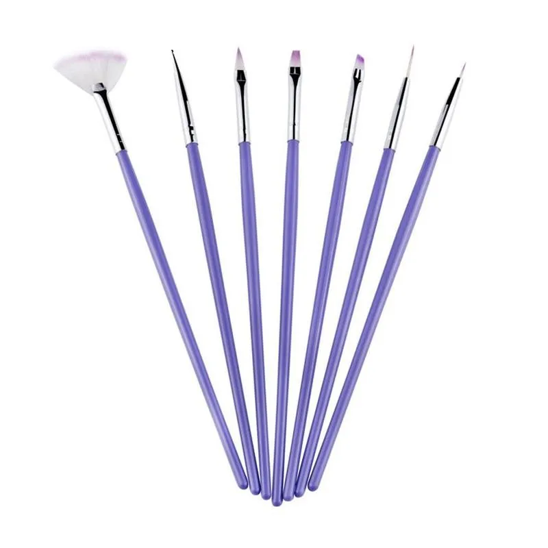 

7pcs/set Nail Brushes Set For Manicure Nail Art Tools Nail Fan-shaped Diy Drill Varnishes Brushes Set Pens Point Gel Engrav W1Y4