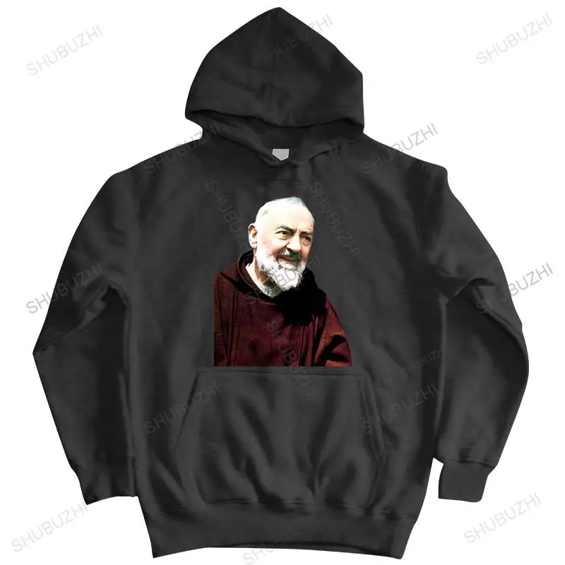 

autumn winter hoodies streetwear spring pullover zipper Father Pio--- Khaki drop shipping men casual loose cool style sweatshirt