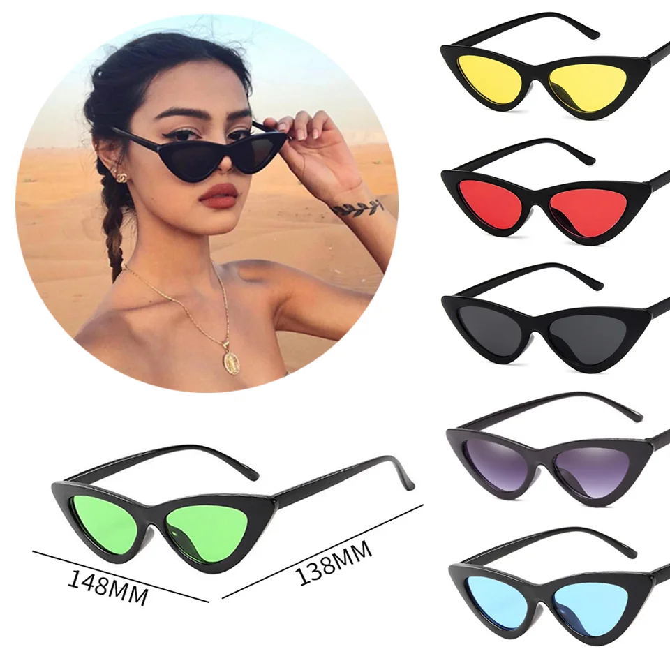 

2021 New Sexy Ladies Cat Eye Sunglasses Women Vintage Triangular Sun Protection Glasses Retro Black Frame Eyewear Oculos De Sol