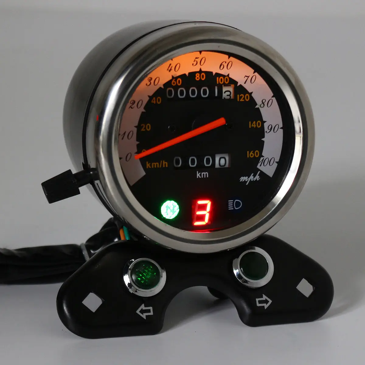

1pc 12V Motorcycle Odometer Speedometer Tachometer Replace For Suzuki Cafe Racer Displays mileage Aluminum Perfect replacement