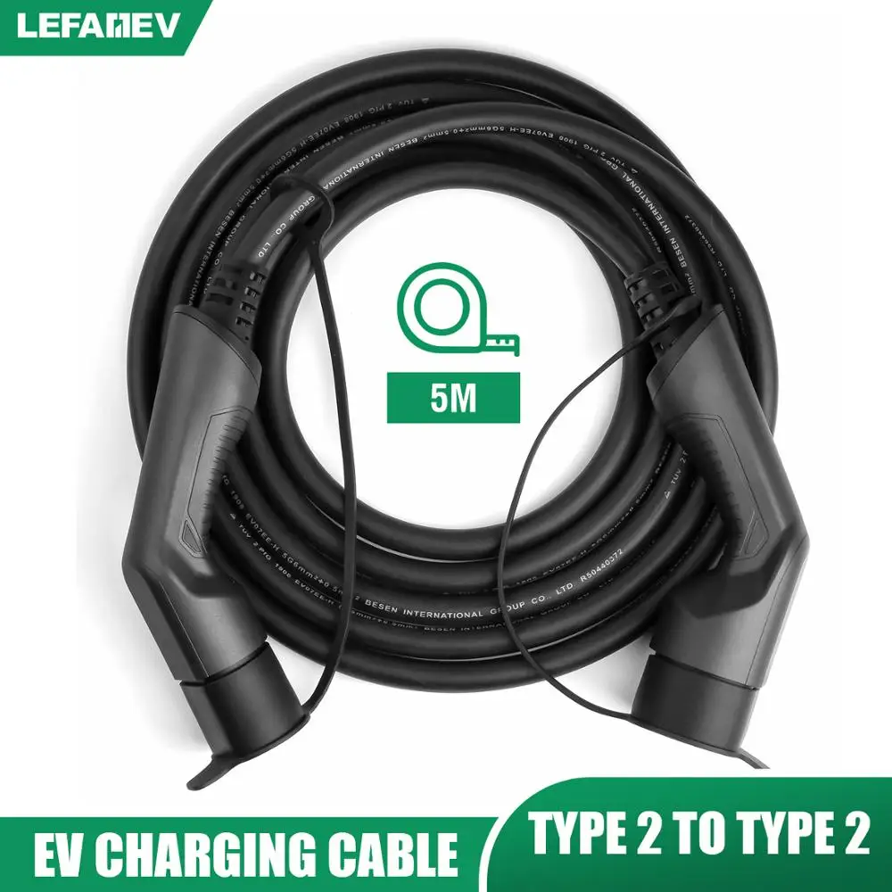Cavo caricabatterie EV 16A trifase 11KW cavo veicolo elettrico per stazione di ricarica auto EVSE tipo 2 spina femmina a maschio IEC 62196-2 5M