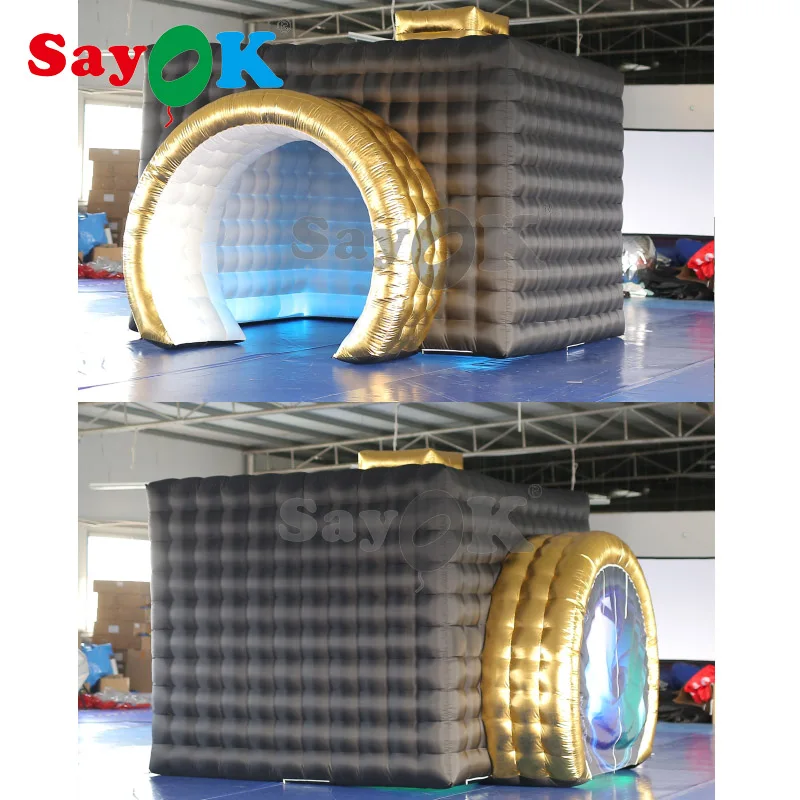 Высококачественная надувная фотобудка в форме камеры палатка для свадьбы белая