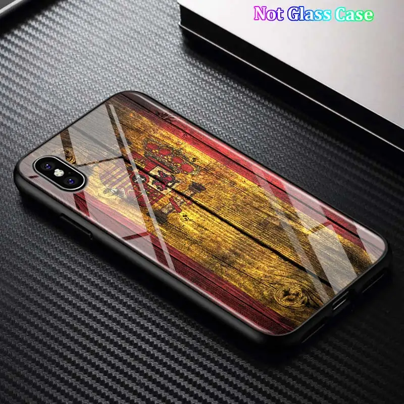Черный чехол для iPhone 11 11Pro Max испанские национальные флаги для iPhone X XR XS Max 8 7 6 6S Plus 5S глянцевый чехол для телефона