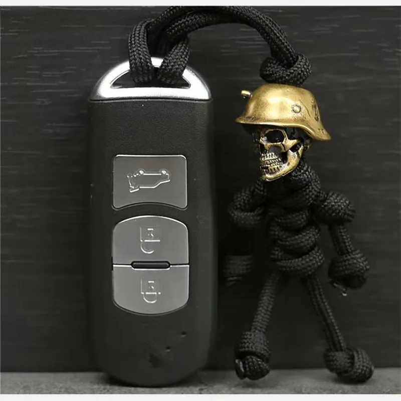 1 шт. брелок для ключей в виде головы черепа автомобиля байкера шлем подвеска