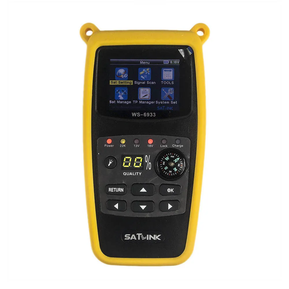UK plug Satlink WS-6933 цифровой Satfinder DVB-S2 спутниковый Finder 2,1 дюймов ЖК-дисплей FTA C& KU Band WS 6933 WS6933 спутниковый измеритель - Испускаемый цвет: UK plug