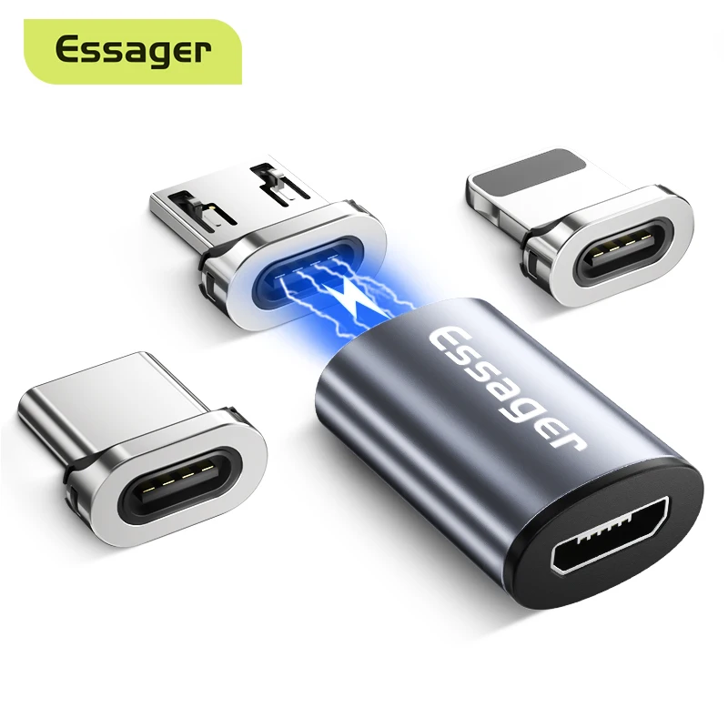 Магнитный адаптер Essager USB Type C для iPhone Samsung Мама на Micro папа магнитный USB-C переходник