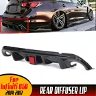 Q50 углеродное волокно внешний видЧерный Автомобильный фотоспойлер защитный фартук со светодиодным стоп-сигналом для Infiniti Q50 2014-2017