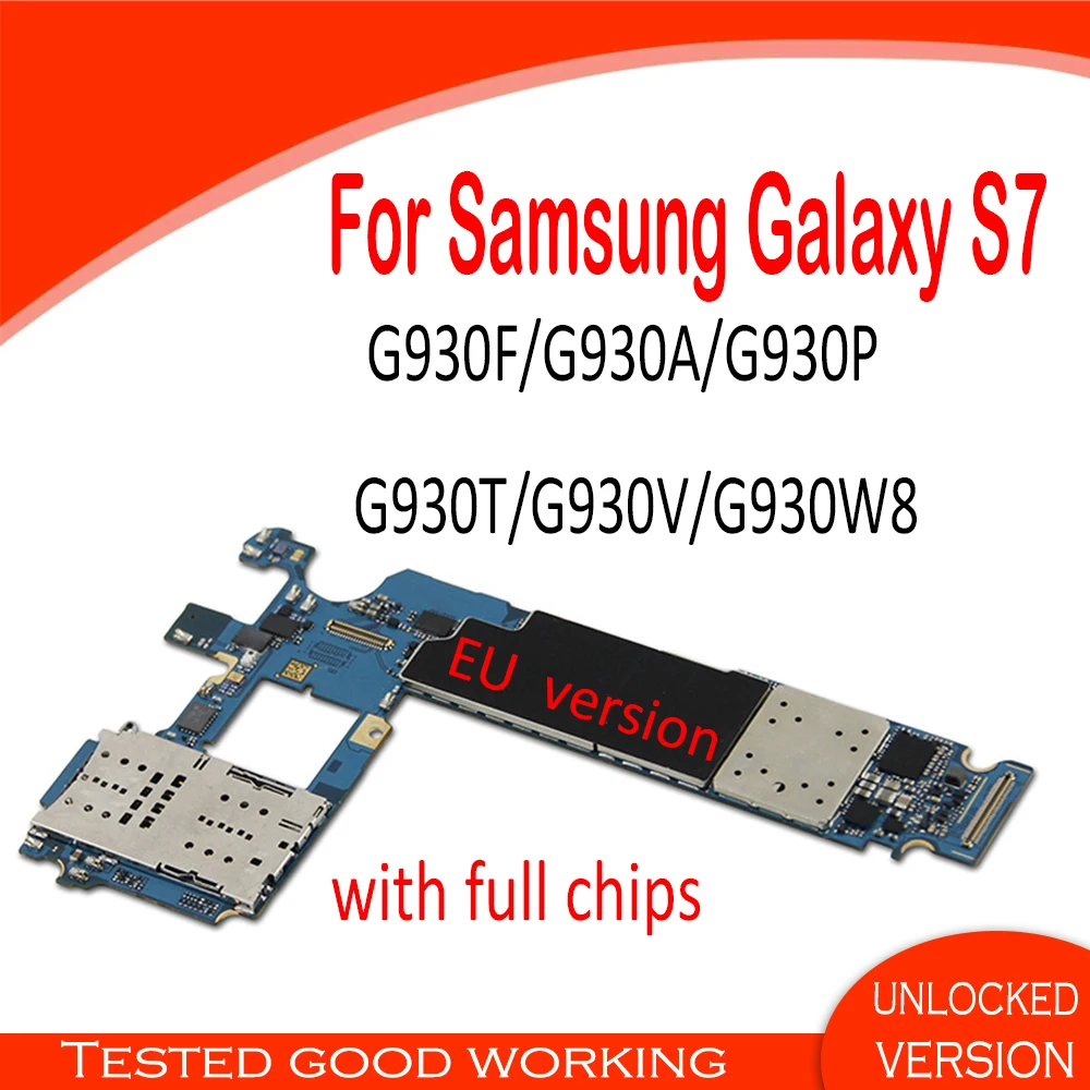 Материнская плата S7 разблокирована для Samsung Galaxy G930F/G930A/G930P/G930T/G930V/G930W8/F материнская