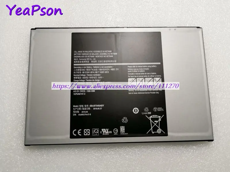 Оригинальный аккумулятор Yeapson EB-BT545ABY AAaM527KS/2-B для ноутбука Samsung 3 8 в 7600 мАч Вт/ч |