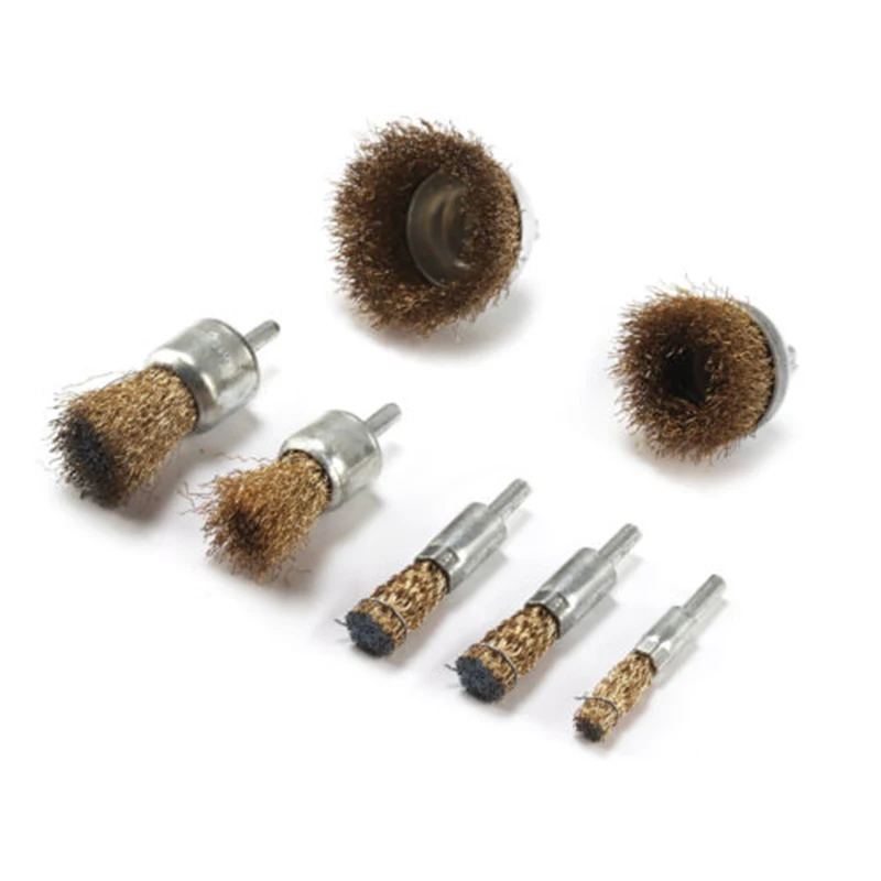 Rust Wire Brush Paint Grinder Rotary 7Pcs Tools Set Accessories Drill Cup | Инструменты