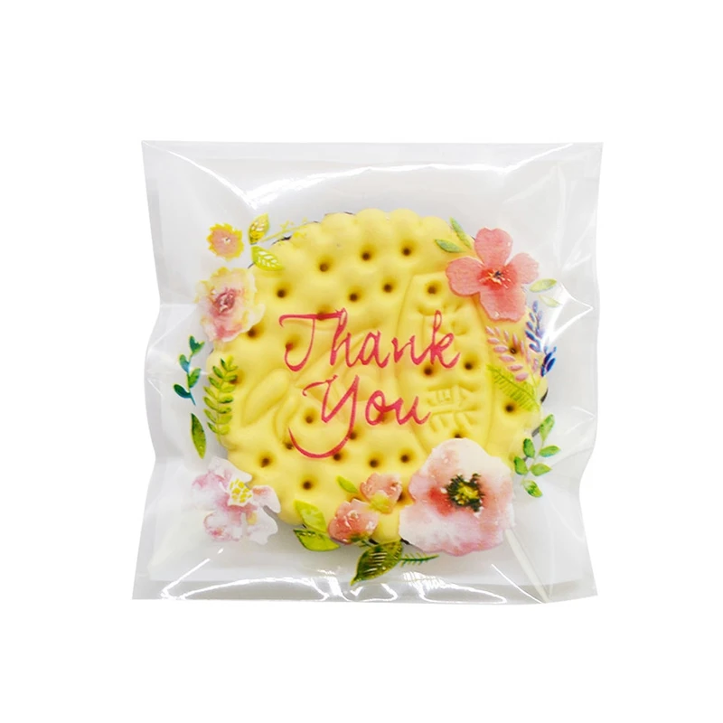 

New 400Pcs Thank You Cookie&Candy Bag Self-Adhesive for Wedding Birthday Party Gift Bag Biscuit Baking Packaging Bag