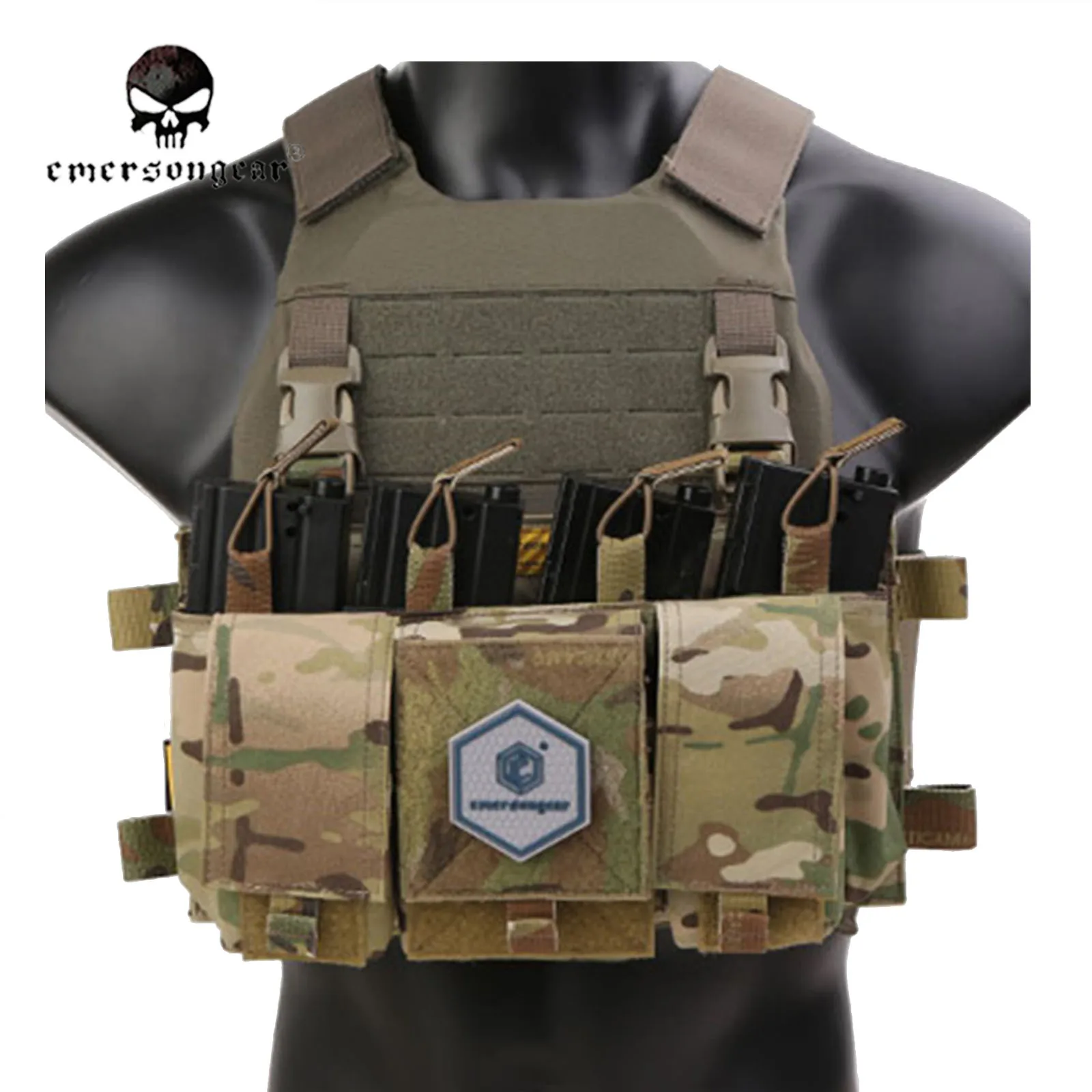 Emersongear MF Style Quad 5.56 Compatible Placard Magazine Bag Mag Pouch For Tactical Chest Rig Vest EM7367