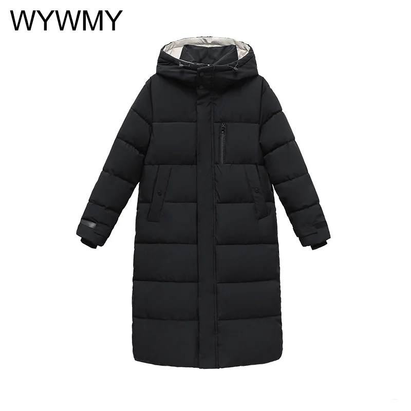 WYWMY Winter Women's Jacket Korean Style Down Cotton-padded Long Coat Windbreaker Jackets Female Thick Warm Down Padded Jacket