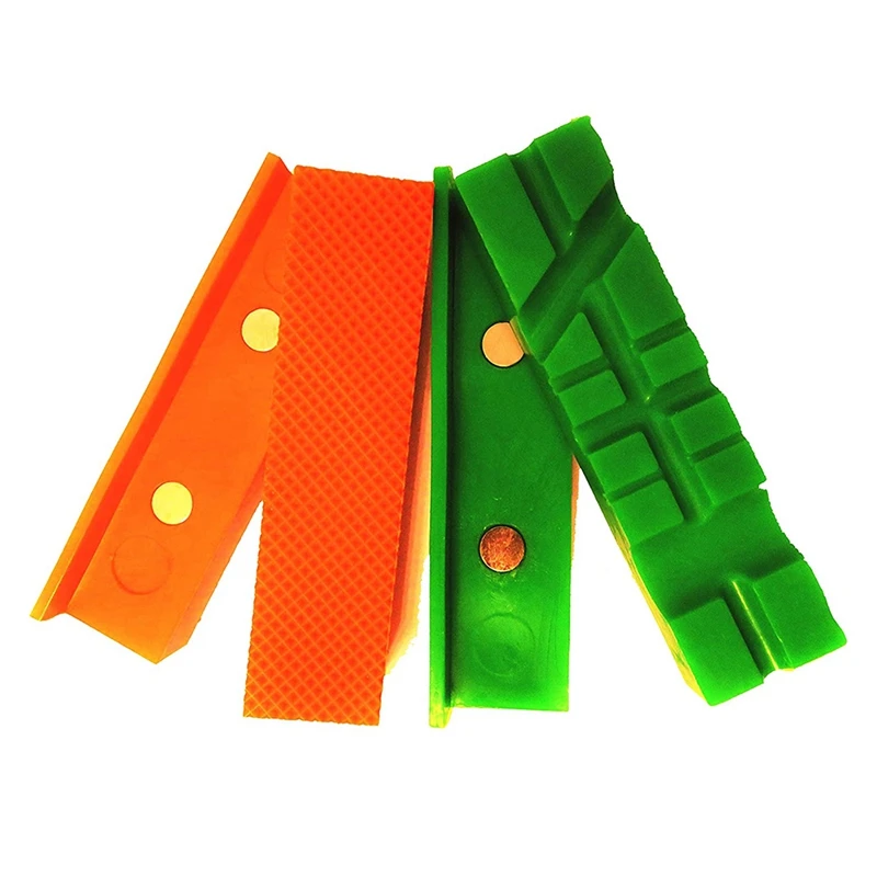 2 упаковки стандартные и рифленые накладки для тисков не мраморные защитные 4 5