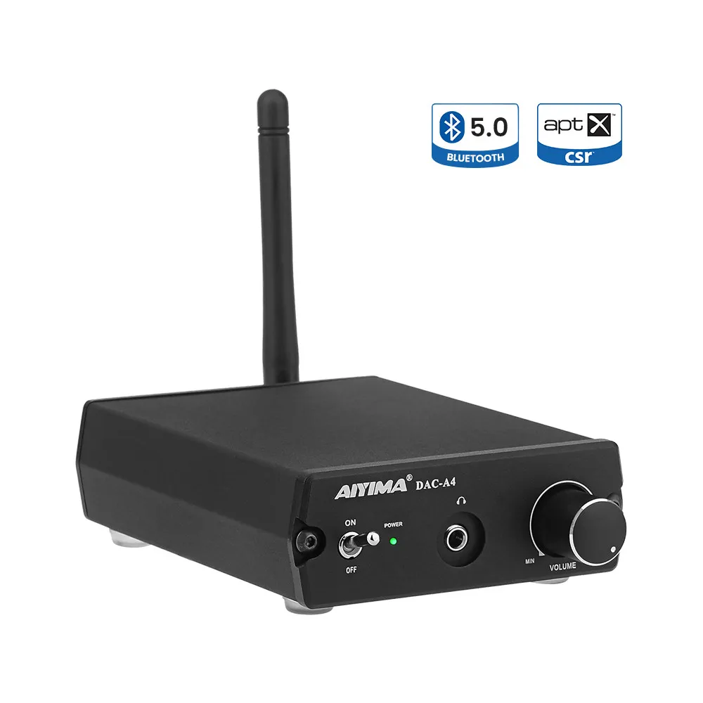 AIYIMA  DAC ES9038 CSR8675 Car Bluetooth Adapter Audio Decoder  APTX HD LDAC Stereo Headphone Amplifier 24Bit 96KHz USB Coaxial