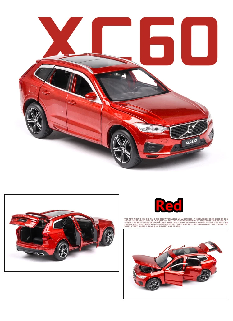 1:32 Volvo xc60 внедорожник симулятор звук и светильник игрушка модель автомобиля коллекция подарок Выдвижной Автомобиль