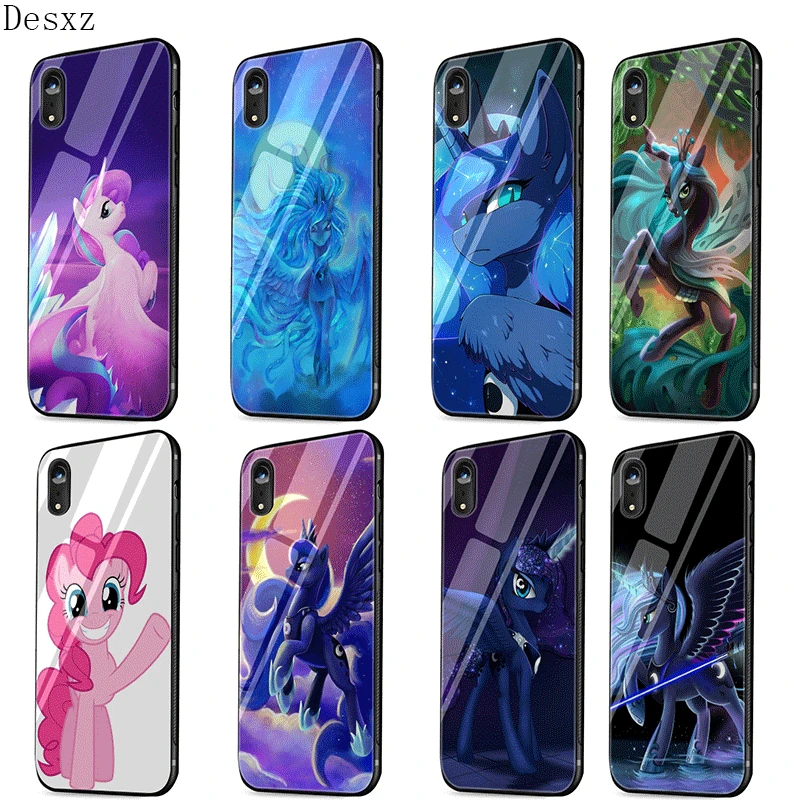 Чехол для мобильного телефона стекло iPhone Apple XR X XS Max 5 5S SE 6 6S 7 8 Plus чехол My Little Pony Luna