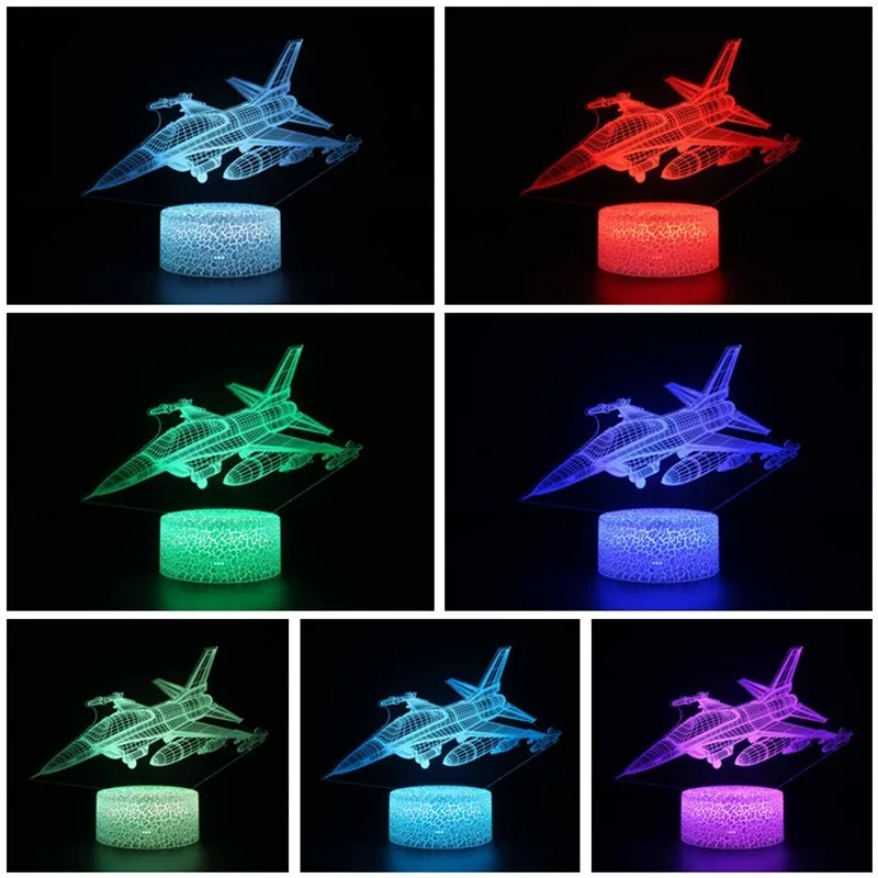 Светодиодный 3d светильник 16 цветов ночник с дистанционным управлением сенсорный