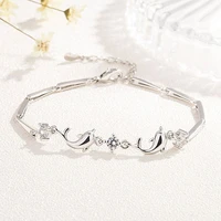 creative cute dolphin braceletsbangles for women lady bracelets charm friendship crystal bracelet