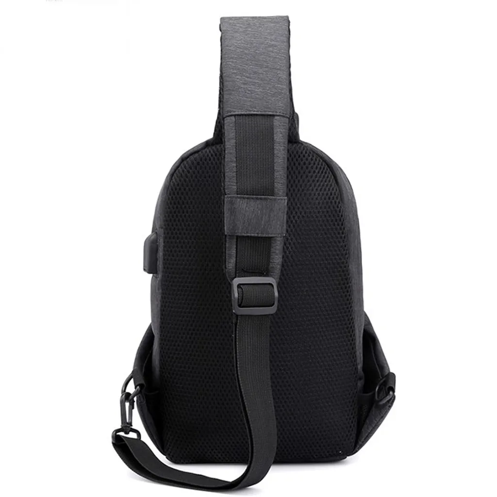 

Transer USB Charge Chest Bags Male Men Chest Waist Pack Antitheft Travel Crossbody Bags For Men Sling Shoulder Bag Phone Pouch