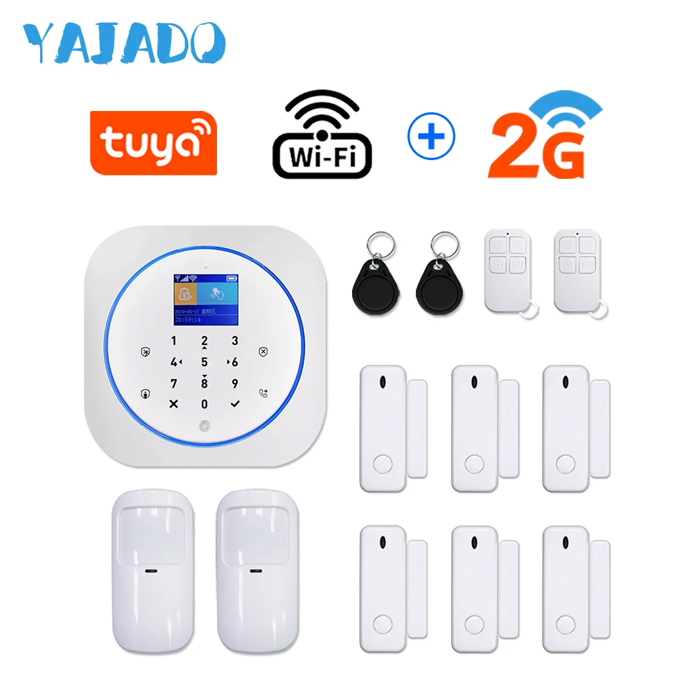 YAJADO Android и iOS Tuya Wi Fi GSM сигнализация домашняя охранная комплект с 433 МГц