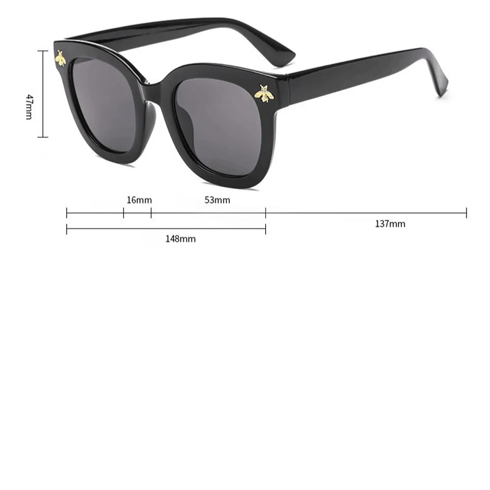 Женские солнцезащитные очки в ретро стиле с квадратными пчелами брендовые