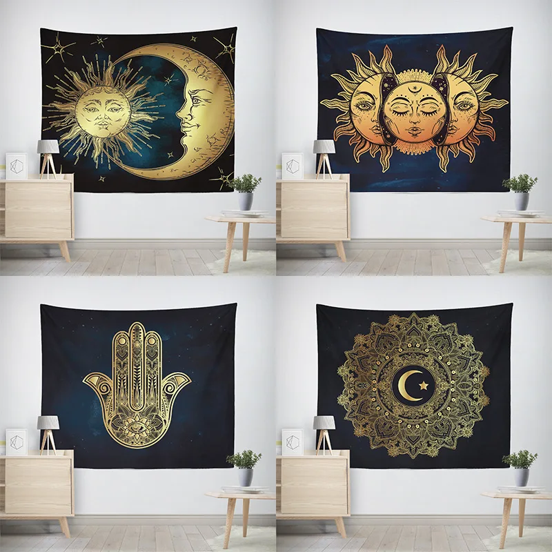 

2022 Modern Fashion Polyester Art Tapestry Sun Series Square Room Decoration tapestry Living Room Decoration Ornaments