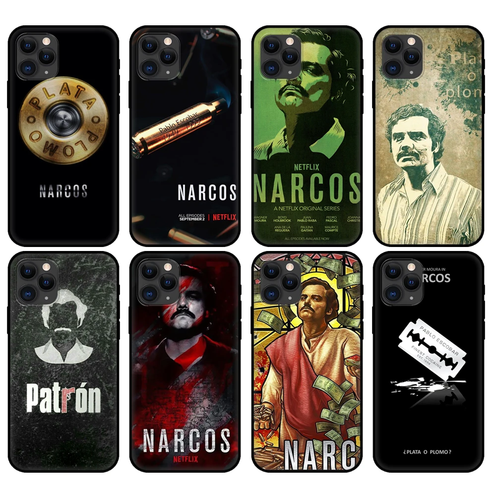 Черный чехол из ТПУ для iphone 5 5s se 6 6s 7 8 plus x 10 XR XS 11 pro MAX Narcos TV Series с Пабло Эскобаром C |