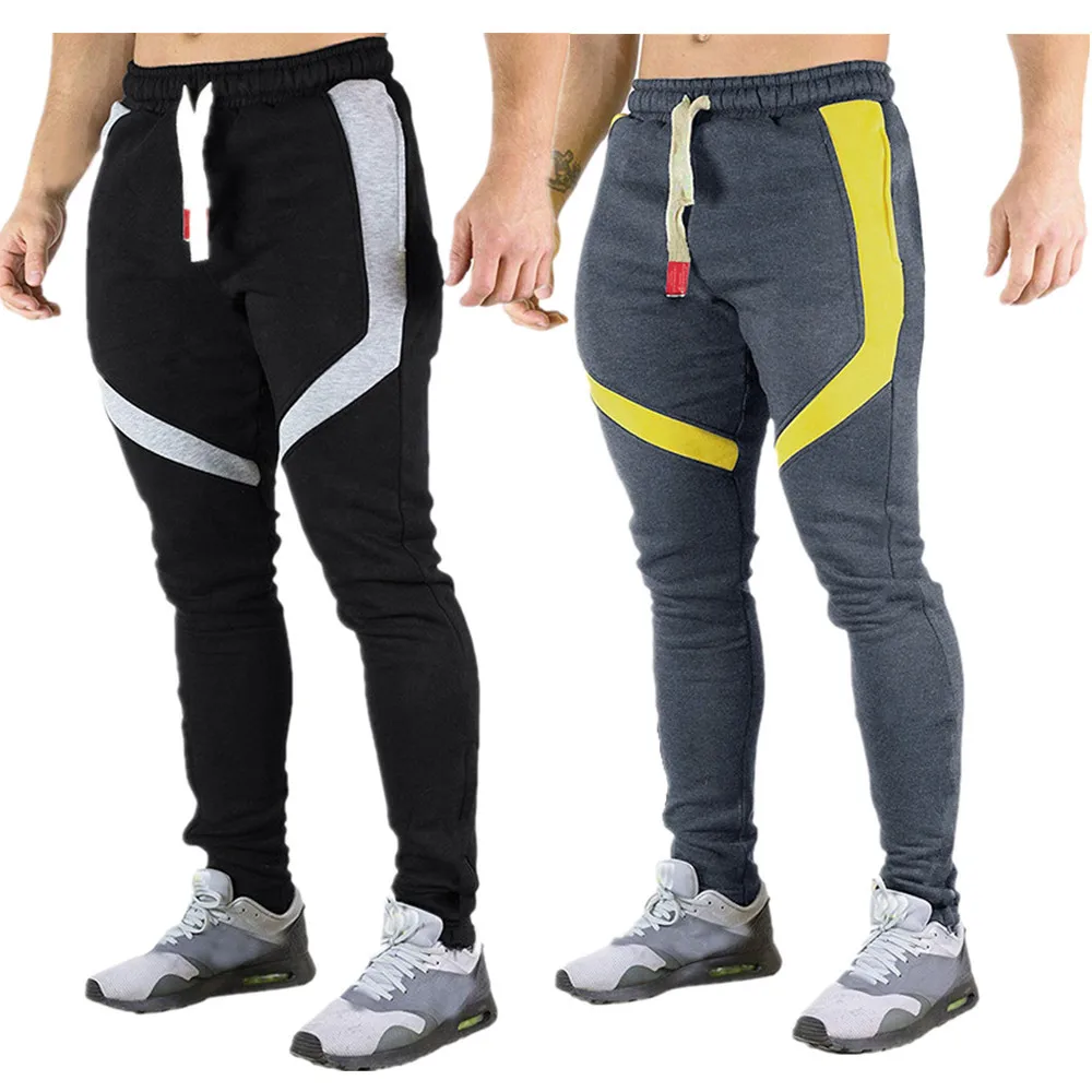 

Hot Sale Spring and Autumn Men's Color Block Sport Track Pants Casual Running Gym Cotton Trousers Slim Fit Jogger Sweatpants Man