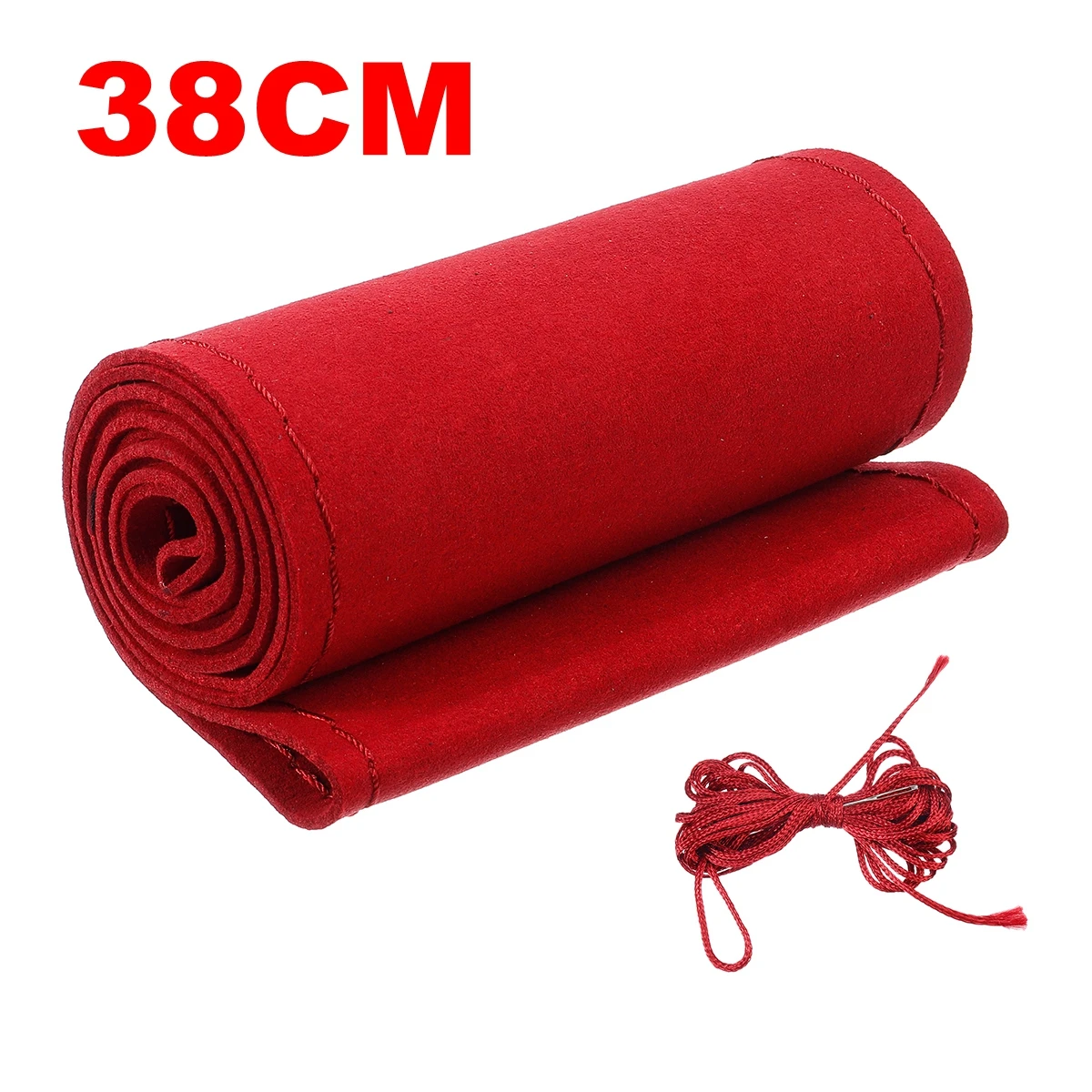 Red 38cm Универсальный 36/38 см DIY авто крышка рулевого колеса замши из первосортных волокон обувь без каблука; кожаная обувь для вождения для стильного интерьера аксессуар - Название цвета: Red 38cm