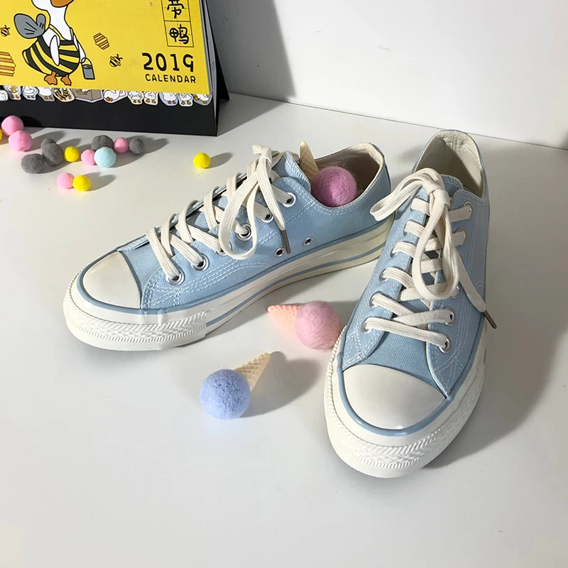 Женская обувь холст кроссовки Корейская версия Белая для студентов плоская