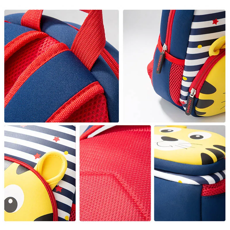 Новый милый школьный ранец с 3d-изображением животного из мультфильма зоопарк для