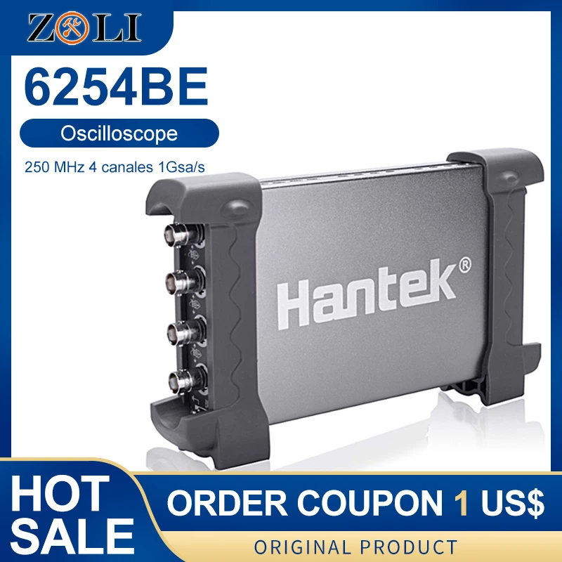 Цифровой осциллограф Hantek 6254BE 250 МГц 4 канала 1Gsa/s USB для ПК|digital oscilloscope|4 channelsoscilloscope