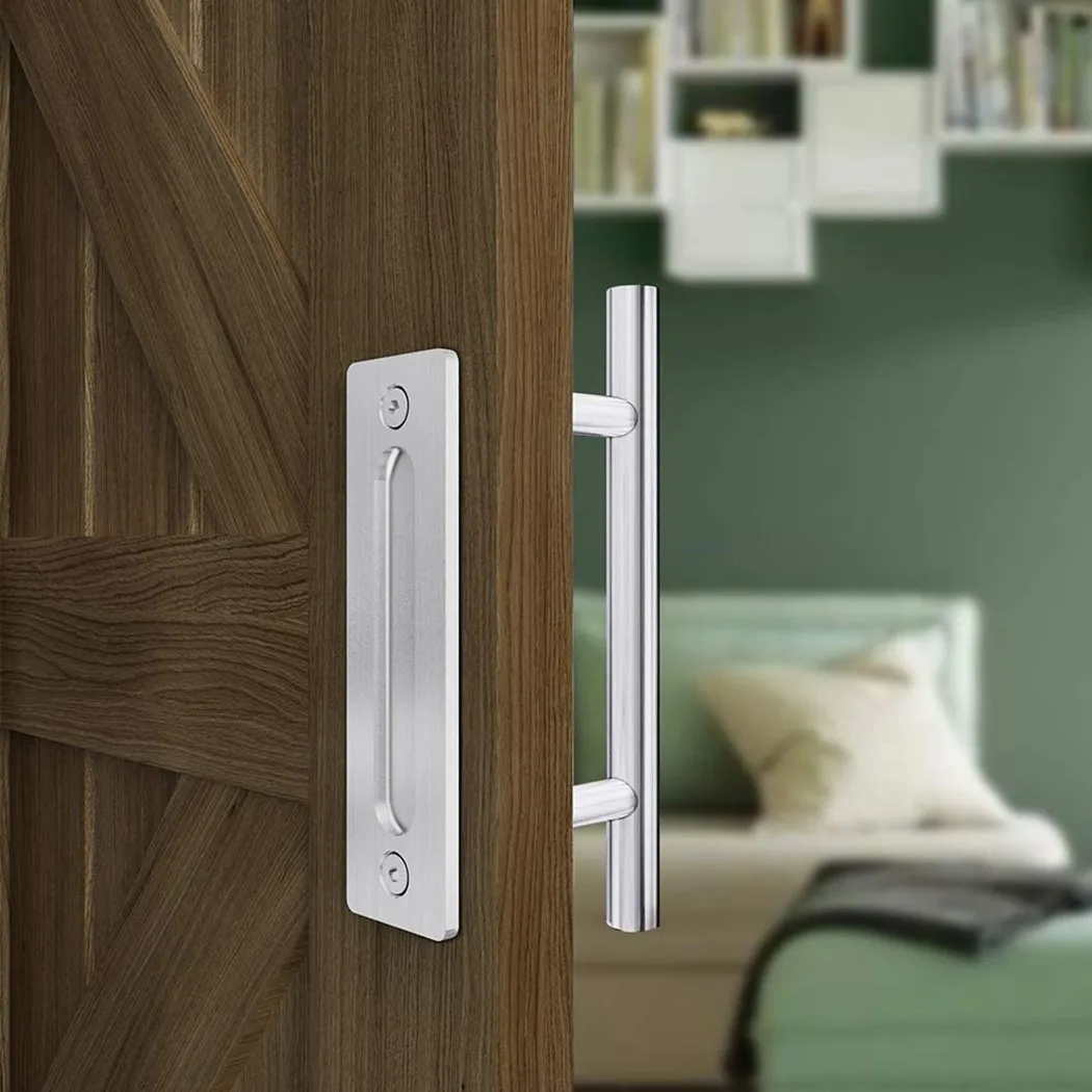 

12\\\" Sliding Barn Door Pull Flush Handle Gate Hardware Set Heavy Duty Stainless Steel Barn Door Hardware Set