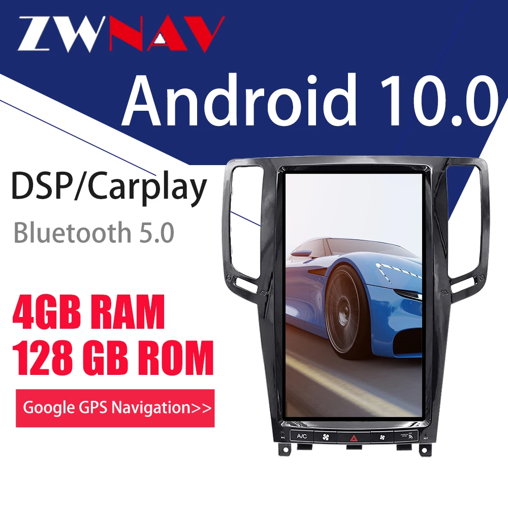 ZWNAV Android 10 PX6 4G128G Тесла экран Carplay для 2007 2013 Infiniti G25 G37 блок Авто аудио стерео радио