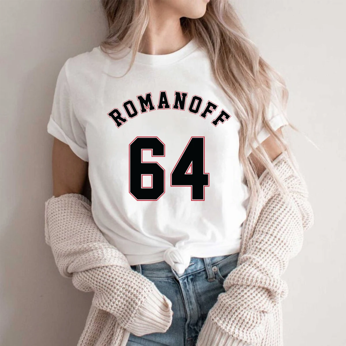 

Romaoff 64 T-shirt Black Widow Inspired Tee Natasha Romanoff 1964 T-shirt Vintage Superhero Shirts Tees Kawaii Aesthetic Tops