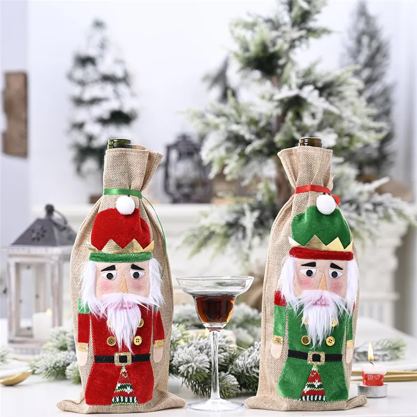 Рождественские украшения для дома Щелкунчик фигурки солдат бутылка вина крышки