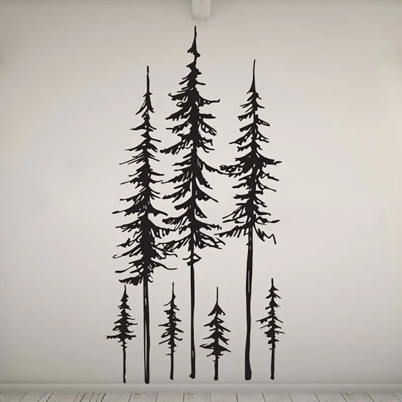 

Trees Forest Pine Wall Decals Vinyl Interior Art Home Decor for Living Room Bedroom Sofa Background Wall Stickers Murals A929