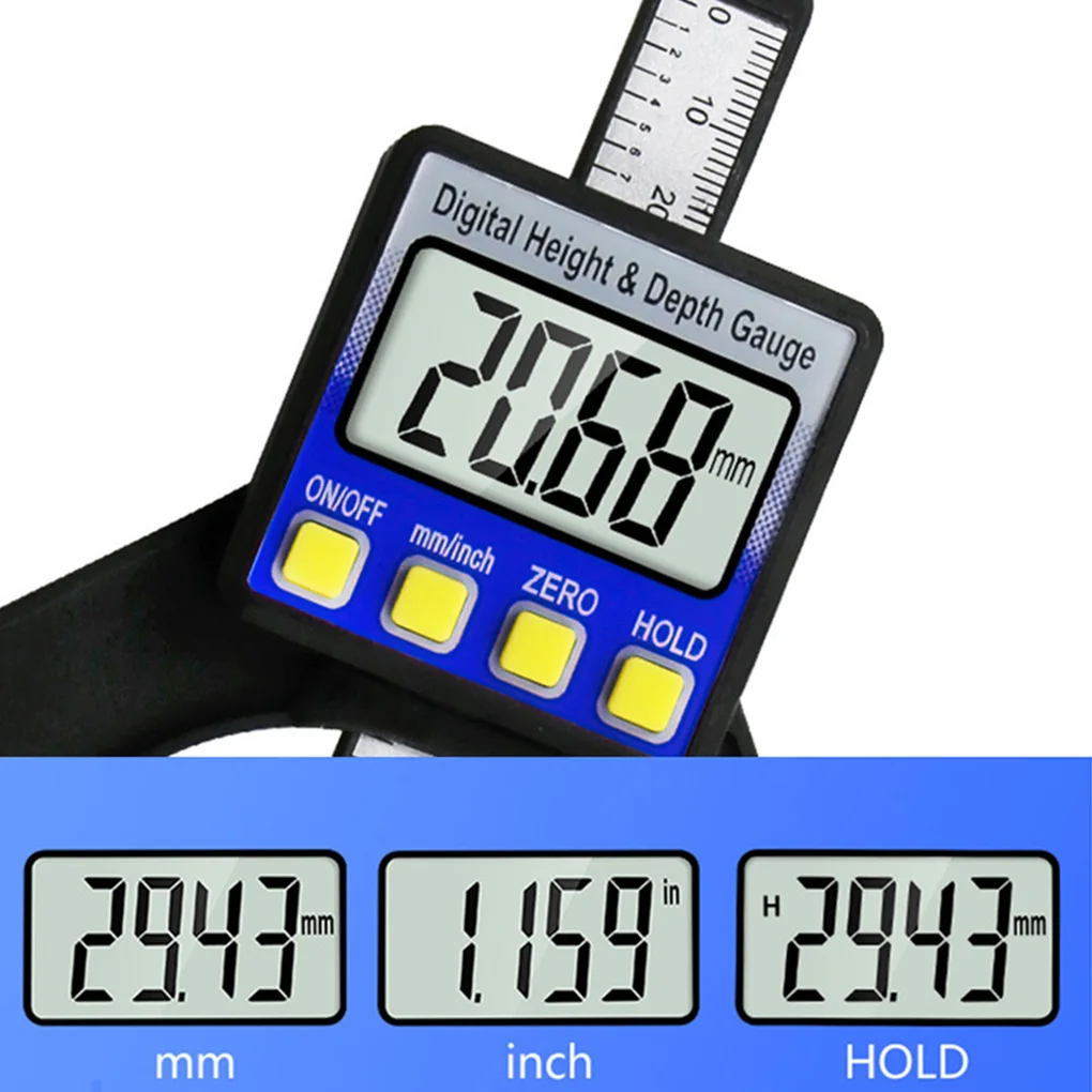 new Digital Display Height Gauge Electronic Depth Meter Ruler Woodworking Measuring Tools 0-80mm Range | Инструменты