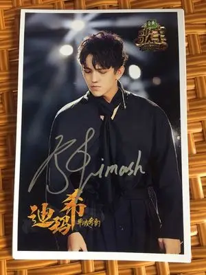 dimash kudaibergen autografado assinado foto popular música cazaquistão cantor masculino arte estrela