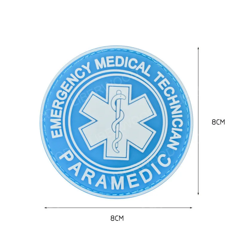 ПВХ патч EMS медик EMT тактический боевой дух Армии патч звезда жизни аварийный медицинский техник фельдшер нашивки значки - Цвет: blue