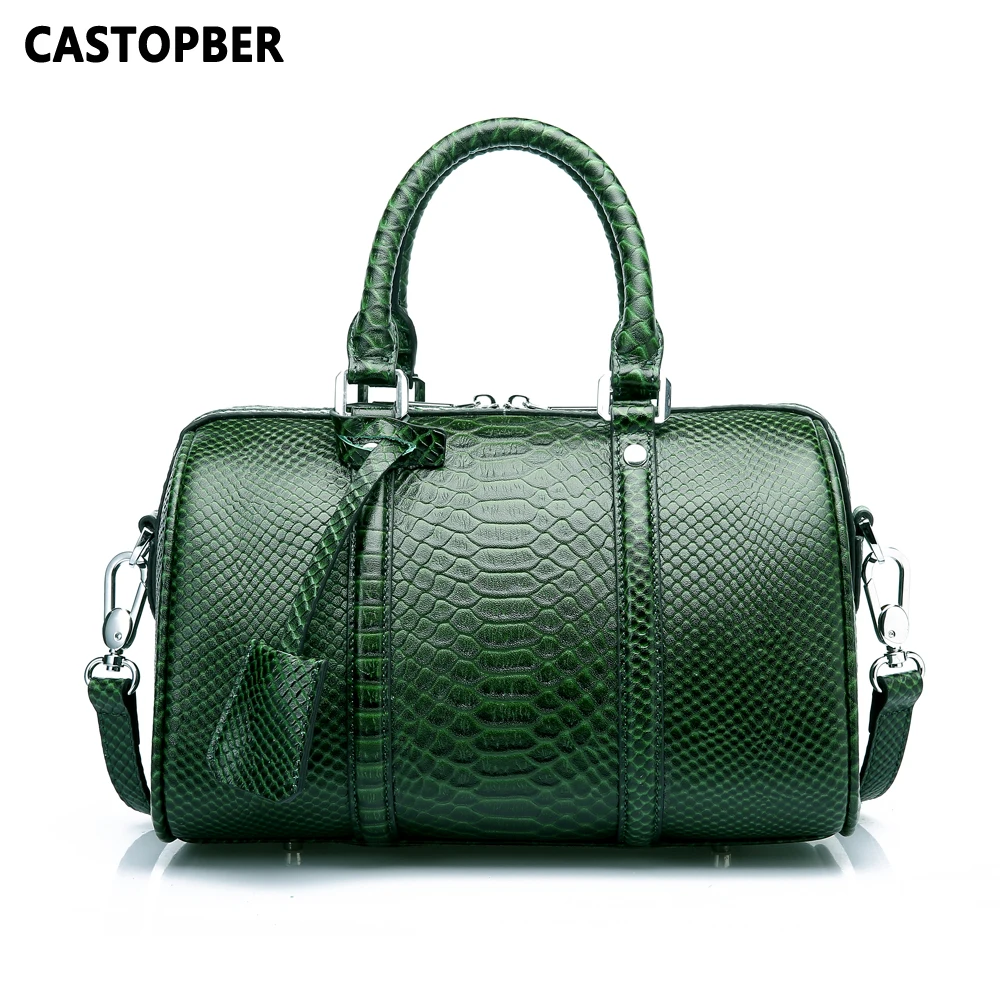 

Women's Top Handle Handbags Cow Gnuien Leather Ladies Fahison Serpentine Pattern Crossbody Bags Female Shoulder Bag Famous Brand